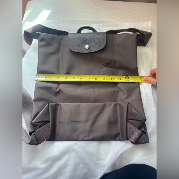 Longchamp Medium Backpack Recycled Canvas Terre Sophisticated Matte Finish - Picture 10 of 16